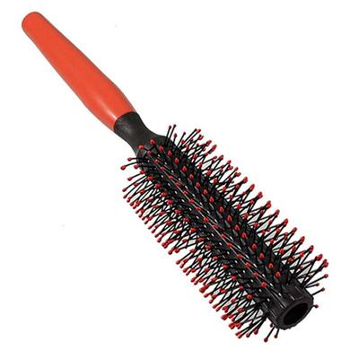 Cepillo y peine de cerdas redondas para peinar cabello rizado con mango de plástico