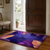 Purple Tropical Leaves Floor Mat Soft Flannel Absorbent Mat Non-Slip Rug Home Bedroom Bathroom