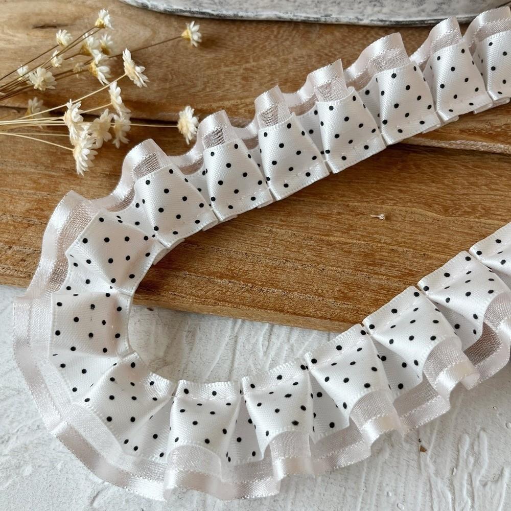 Ruffle Trim Double Layer Lace Ribbon DIY Decor Clothing Trim Pleated Ribbon Trim  Apparel Supplies J