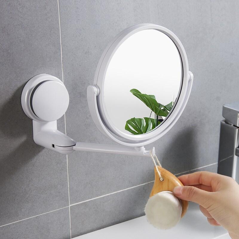 Bathroom wall magnifying mirror, shaving mirror, makeup table razor White (single product)