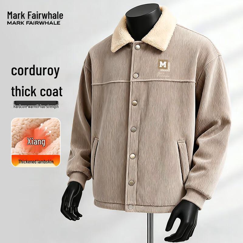 

Mark Fairwhale Men s Retro Corduroy Sherpa-Lined Winter Jacket 3XL