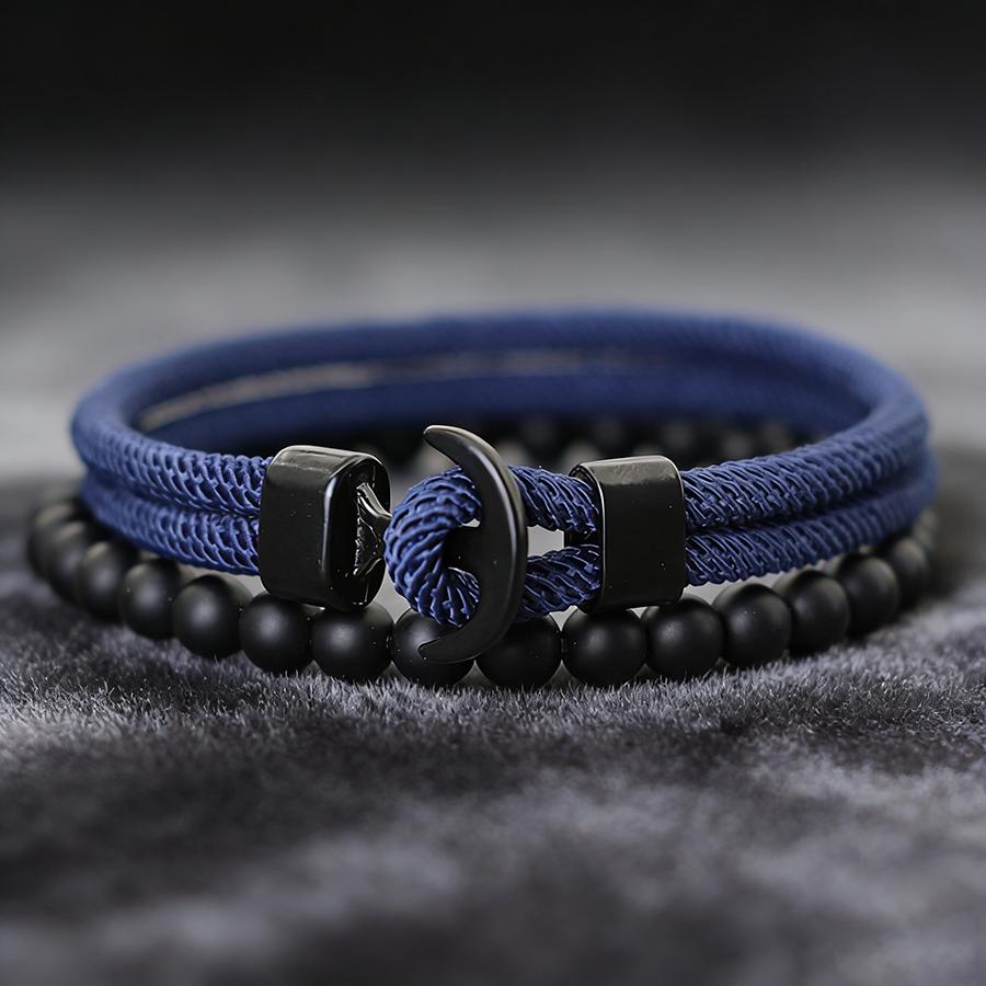 2026 New 2Pcs Men Bracelet Set Selected High Quality 4mm Rope No Fading Or Deforming 6 Colors Available Leisure Accessories
