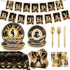 Music Theme Birthday Party Decoration Supplies with and Disposable Tableware