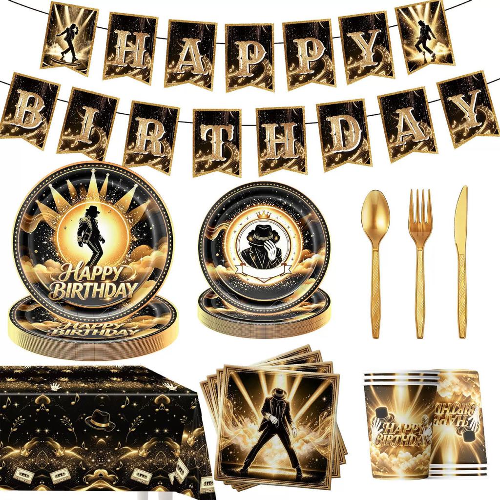 Music Theme Birthday Party Decoration Supplies with and Disposable Tableware