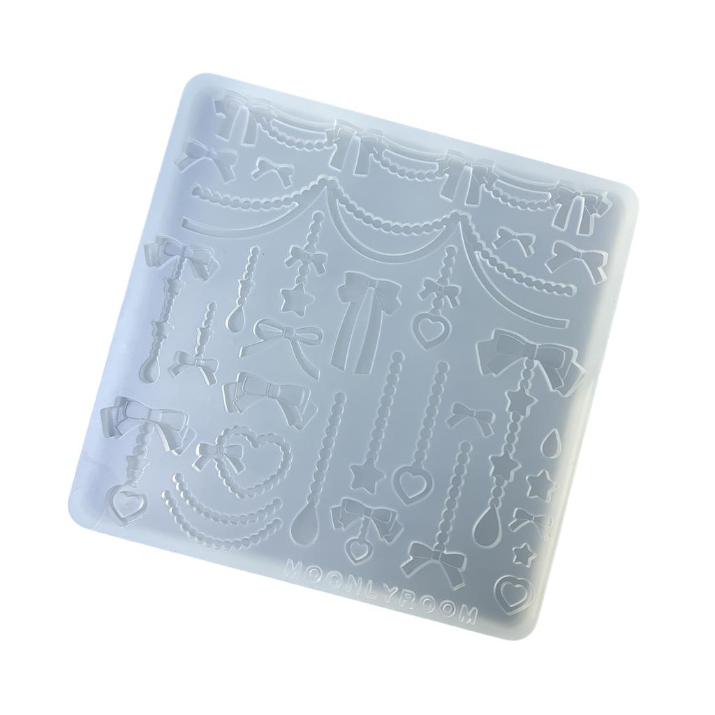 Silicone Bowknot and Bead Chain Accessories Mould Unique Epoxy Resin Jewelry Making Molds for Crafting Enthusiasts