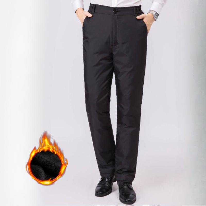 Winter Down Pants Men's Outer Wear High Waist Thick Casual Loose Large Size Warm Men's Cotton Pants