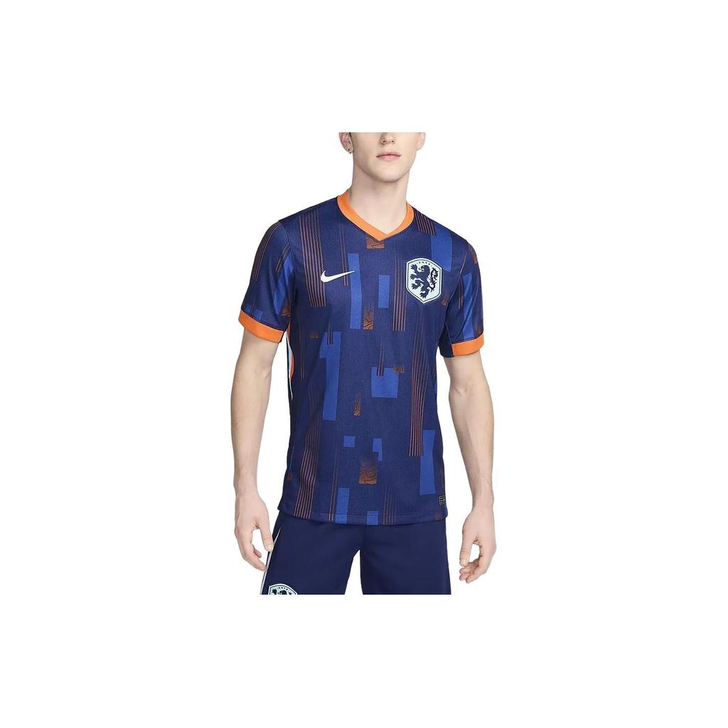 Nike Embroidered Logo Print Straight Fit Short Sleeve Soccer Shirt Men Tops Dark-Blue FJ1260-492