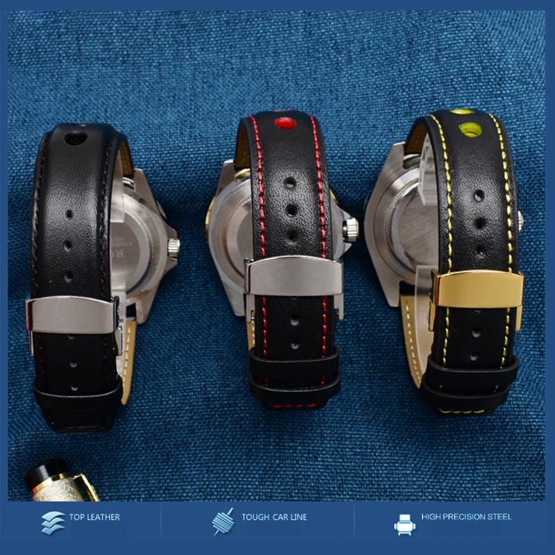 Echtes Lederarmband für Tissot Sports Racing Serie PRS516 T91 1853 Oberleder Rindsleder Uhrenarmband 20mm für chopin watchband