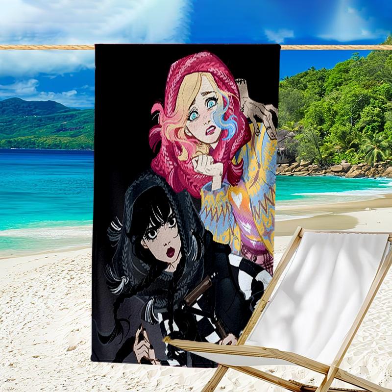 1pc Addams Family Wednesday6 Beach Towel, Sports Cape, Beach and Seaside Swimming Pool Equipment, Fashion Pattern, Rectangular, Travel Essentials