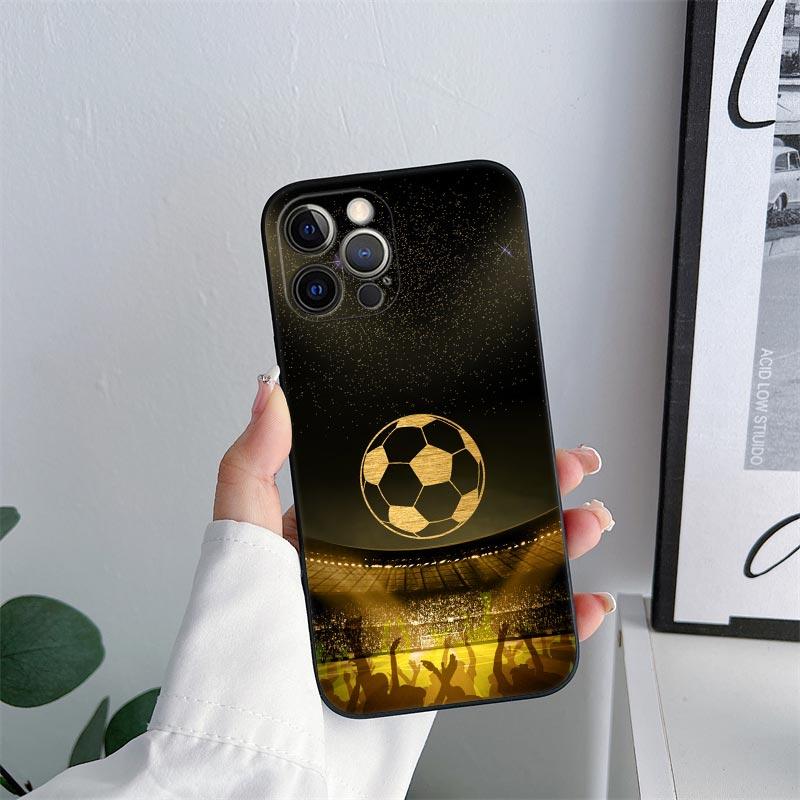 Football Footy Soccer Phone Case for iPhone 11 15 Pro Max Case Coque 14 Plus 13 Pro 12 11 X XS XR 6s 7 8 SE 2020 TPU Soft Cover
