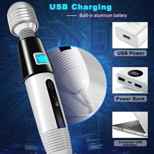 64 Modes Body Massage Powerful Magic Wand Vibrator Huge Head AV Vibrator Clitoris Stimulator Erotic Product Sex Toys for Woman Bullet