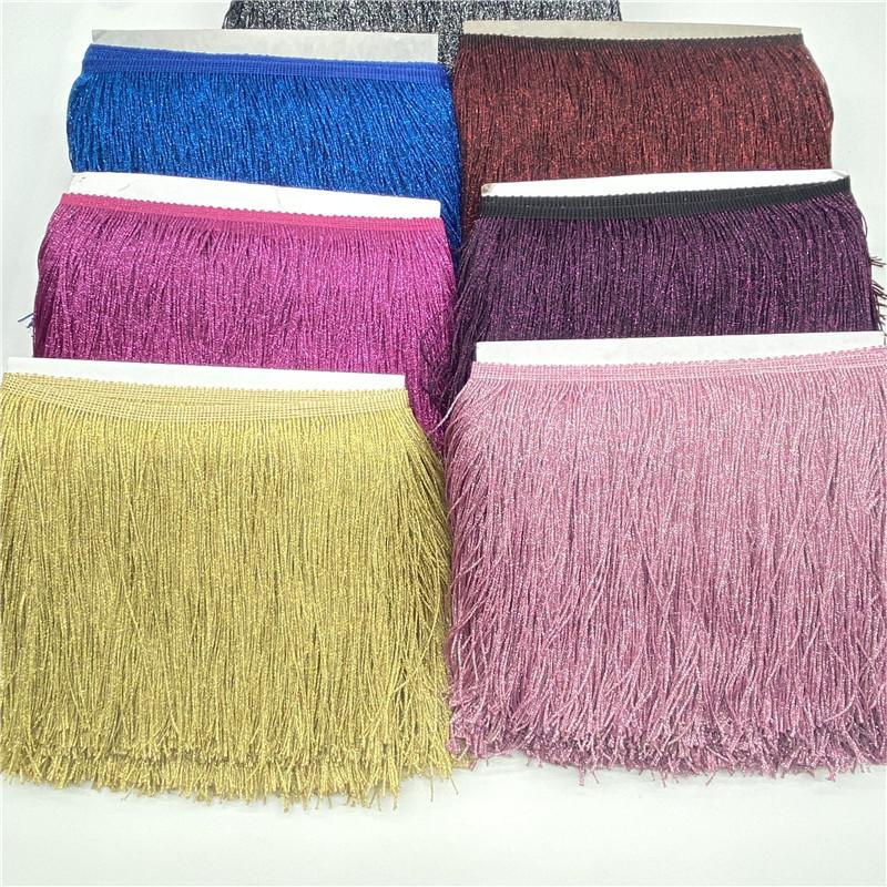 20Cm Gold Nylon Row Beard Latin Dance Dress Decorative Diy Dress Fringed Lace Clothing Accessories