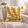 Boho Tufted Cushion Cover with Tassels, Cotton Linen Throw Pillow Cover, Modern Home Decorative Covers Case for Sofa Bed Couch, 18 x Inches