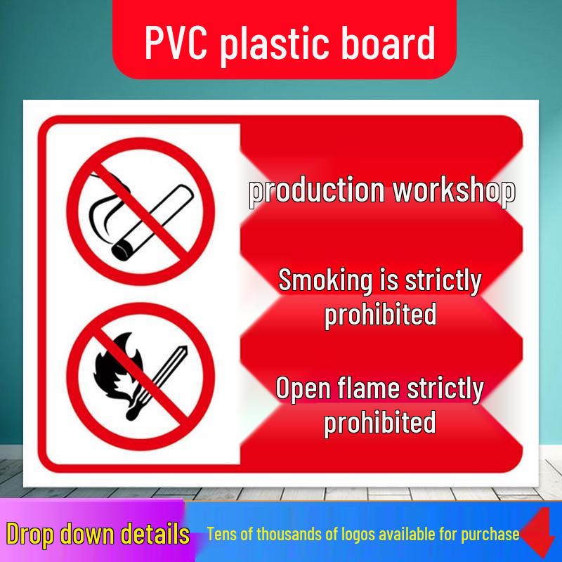No Smoking or Open Flames Warning Sign - Electric Shock Caution for Construction Sites