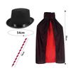 DIFEIUKI Magician Dracula Costume, 3-Piece Set (Cape, Hat, Magic Wand) for Kids, Magician Cosplay, Magic Supplies, Magic Costume, Birthday Gift,