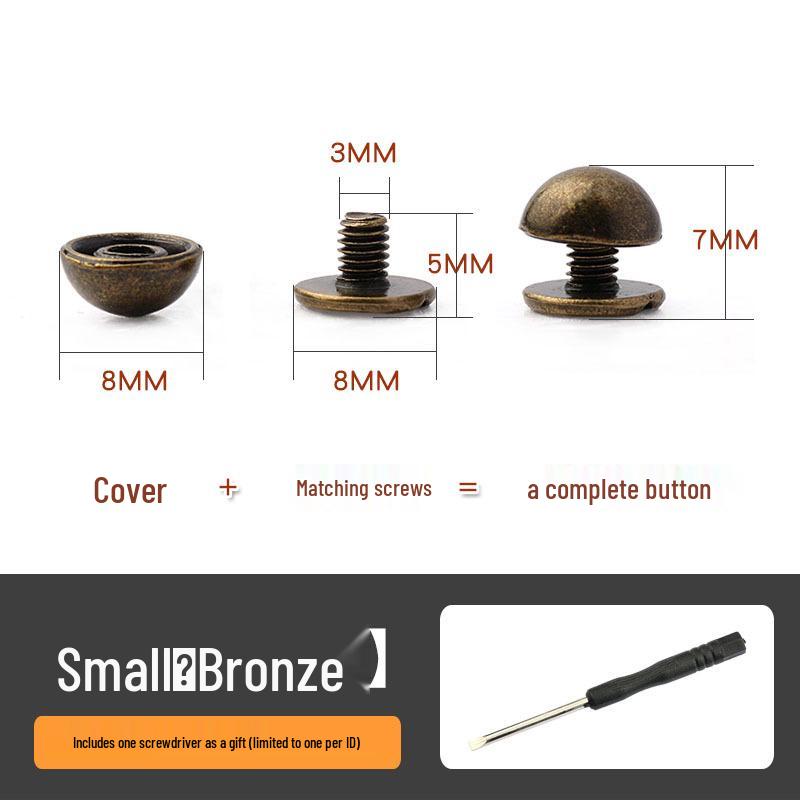 Mushroom Head Decorative Screws and Rivets for DIY Leather Goods and Bags