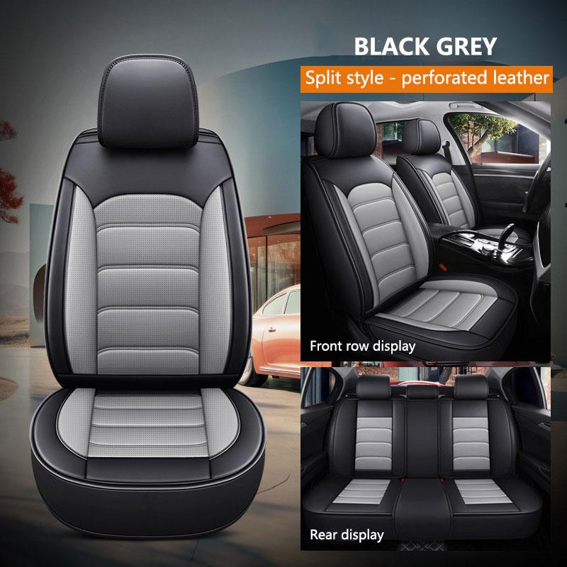 Car Seat Covers Full Set Breathable Leather Auto Front Seat Cover Car Full Seat Protection Cushion Pad Auto Interior Accessories