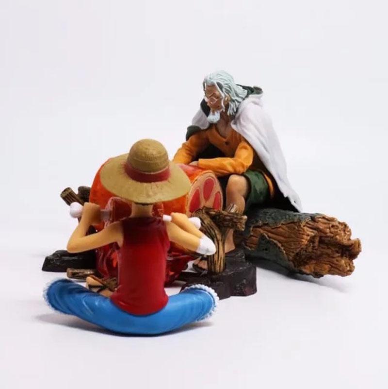 Anime One Piece Eat Meat Luffy Sitting Posture Pluto Rayli Figure Scene Model Toy Collection Desktop Ornaments Gift