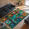 Birds Theme Crystal Velvet Floor Rug Personalized Custom Name Text Warm Carpet Home Decoration