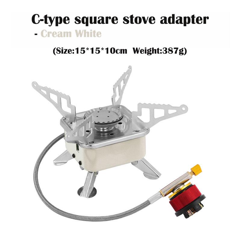 

Portable Camping Stove Ultralight Backpacking Stove with Stable Support windproof Mini Camping Gas Stove for Hiking Cooking белый