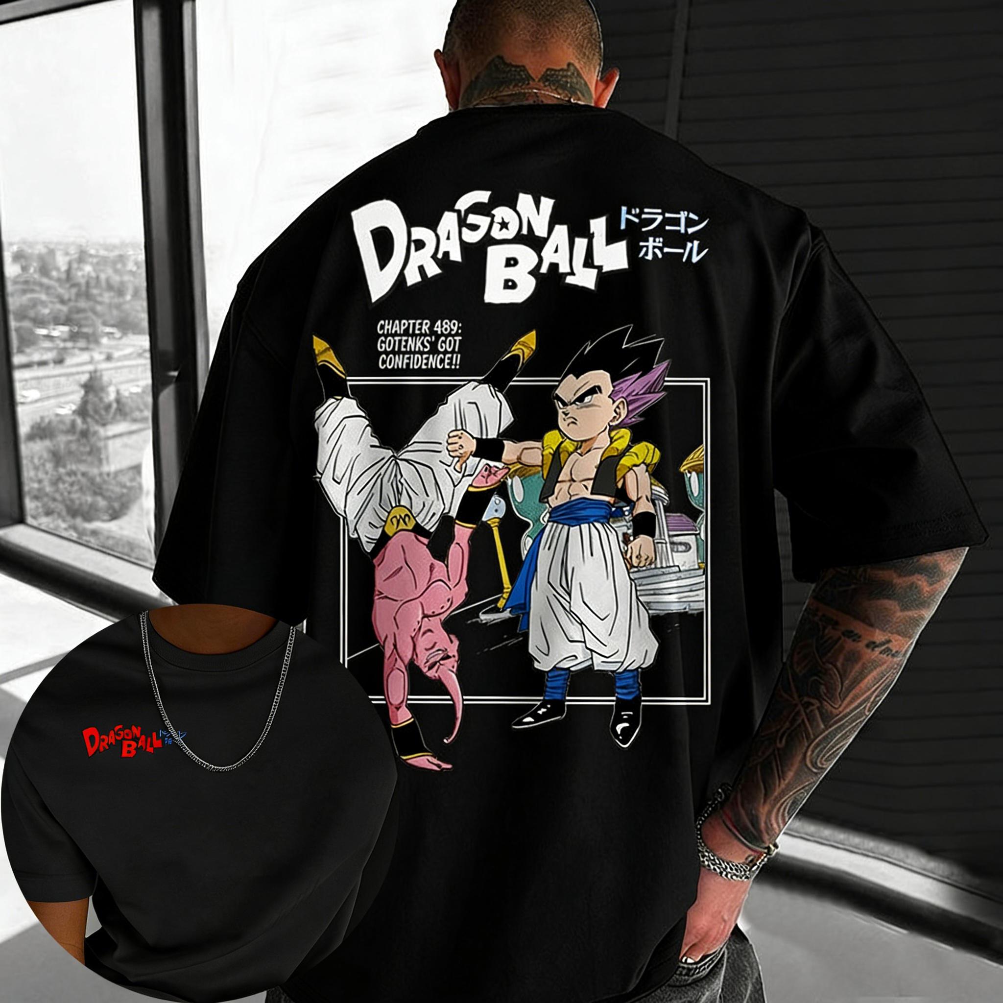 

Dragon Ball Super Anime Printed Digital Direct Spray Pure Cotton Shoulder Short Sleeved Tshirt Mens Summer Loose Top Trendy 4XL