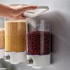 Automatic Sealed Rice Dispenser Tank Bucket Food Storage Containers with Lids Wall Mounted Kitchen Accessories
