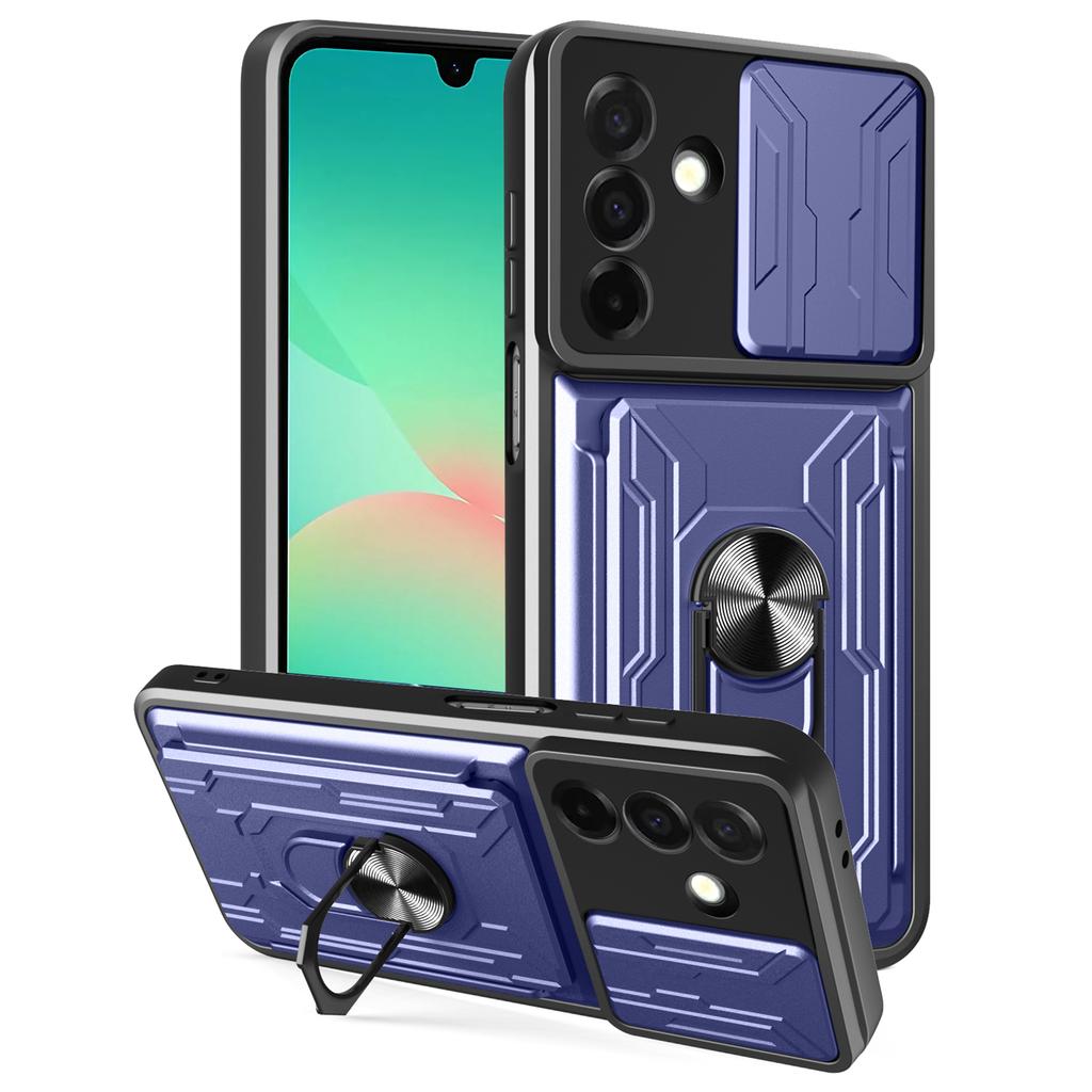 For Samsung Galaxy A26 5G Case PC+TPU Kickstand Phone Back Cover with Camera Slider