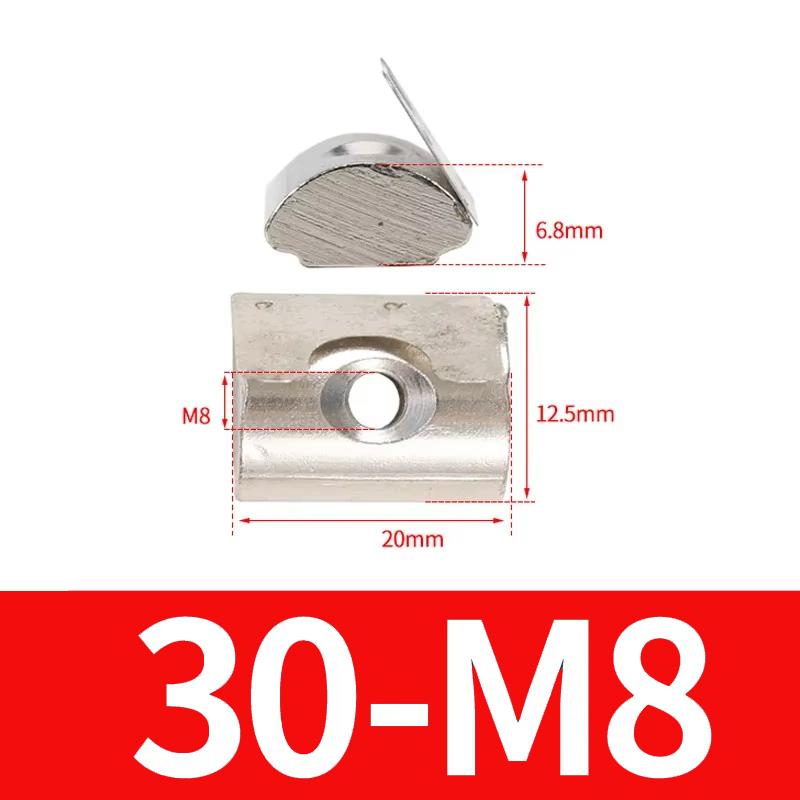 2pcs Shrapnel Nut Block Drop in Sheet Spring Nuts M4 M5 M6 M8 For European Standard 3030 4040 4545 Series Aluminum Profile