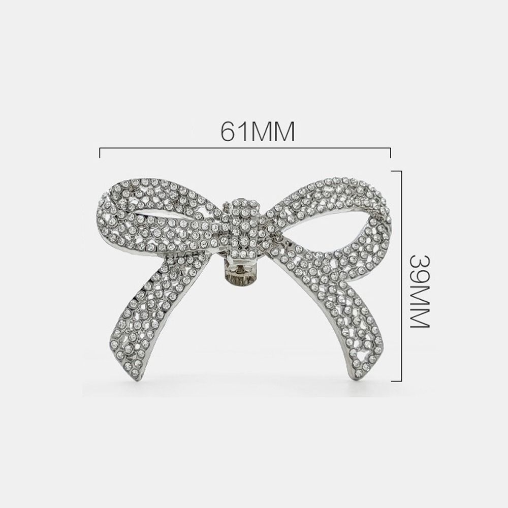 1 Pair Shiny Bow Shoes Clips Removable Shoes Flower Shoes Decorations Clip Rhinestone Bowknot Charm Buckle High Heel Shoes