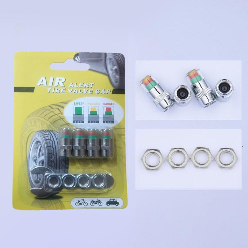 4pcs Car Tire Pressure Indicator Tire Pressure Gauge Indicator Alert Monitoring Valve Cap Sensor External Valve Detection·