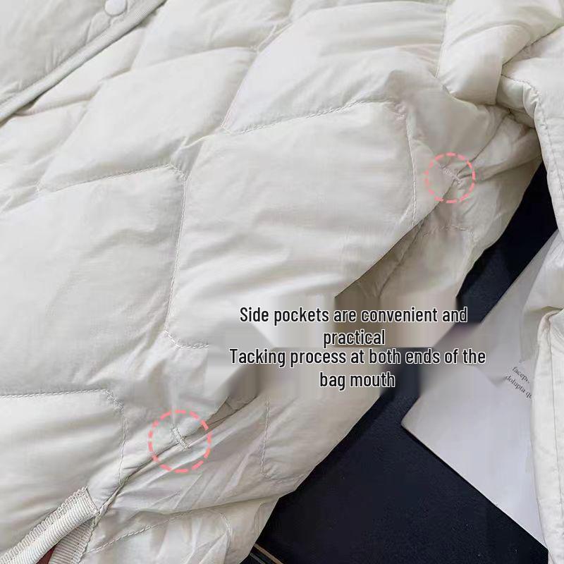 2023 Slim V-Ausschnitt Weißenten-Daunenjacke - Kurz, Warm, Übergröße Freizeitmantel