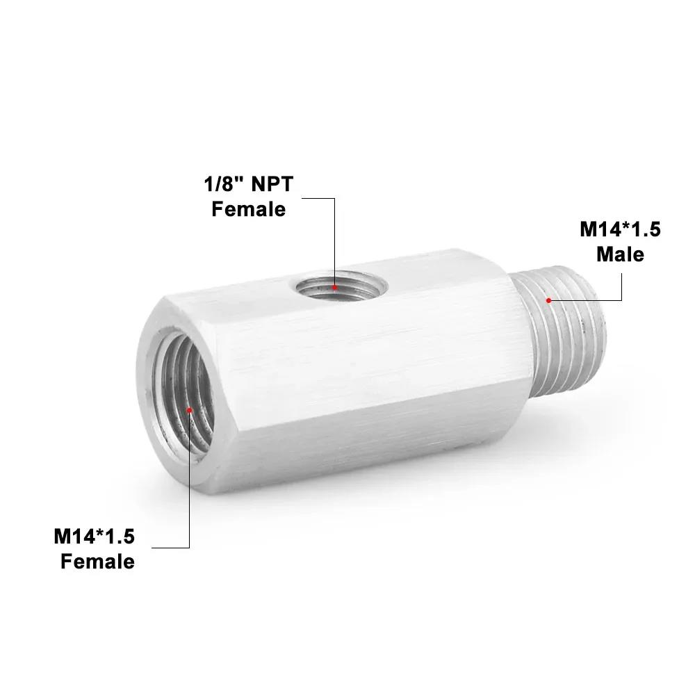 1Pc Car Oil Pressure Sensor Adapter Steel Side Hole 1/8 NPT Internal Thread M12 M10 M14 1/4NPT Gauge Interface