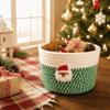 Cotton Rope Christmas Woven Storage Basket Multi-functional Sundries Storage Box  for Living Room