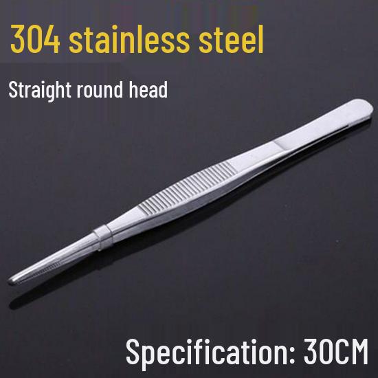 304 Stainless Steel Multifunctional Tweezers: Thickened Straight & Round Head, Bent Tip, Ideal for Aquatic Plants and Succulents.
