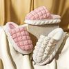 Cotton slippers women's home cotton shoes winter platform couple down cloth cotton drag fleece slippers