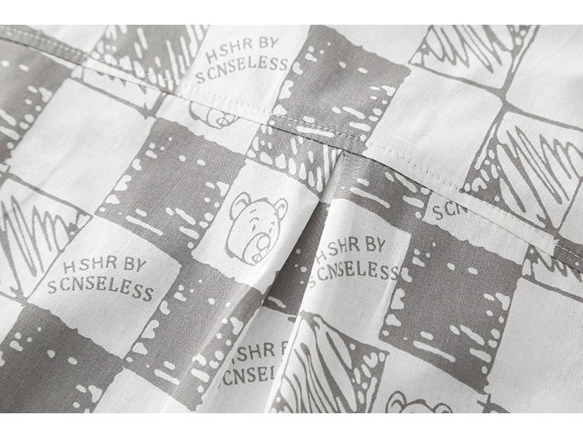 Boys' Summer 2025 Plaid Short Sleeve Shirt & Shorts 3-Piece Set