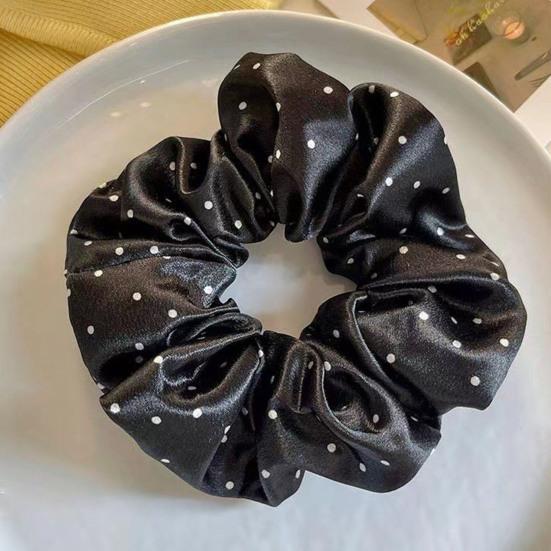 Hair Tie High Elasticity Extra Large Smooth Satin Hair Rope Dot Print Ponytail Holder Korean Style Hair Accessories