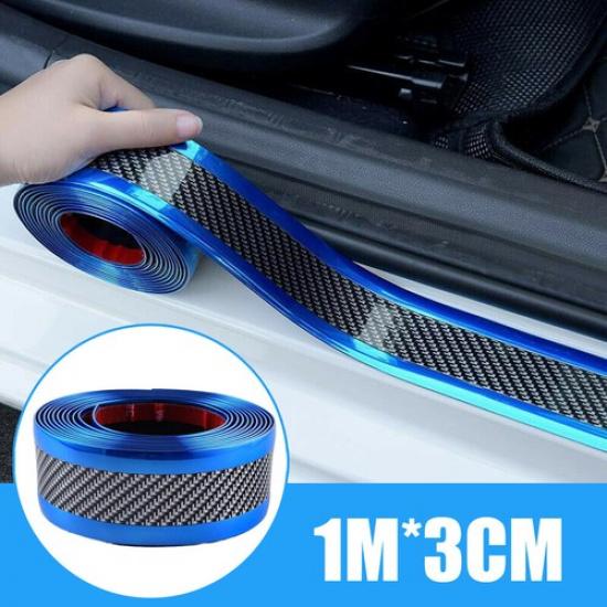 Carbon Fiber Car Door Sill Scuff Cover Plate Protector Sticker Auto Accessories