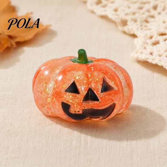 Glitter Pumpkin Toy 1/2/3Pcs Halloween Head Stress Ball, Anxiety Relief Spooky Healing Ball Toy, Stretchy Orange Sensory Pocket Reliever