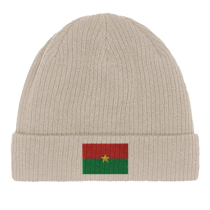 Bonnet Drapeau Burkina Faso en Beige