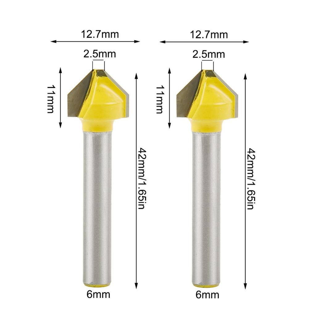 V-Nutenfräser 90 Grad 8mm Schaft Mit 1/2 Flachem Kopf Hartmetall Holzgravur Fräser Holzbearbeitung Fräser