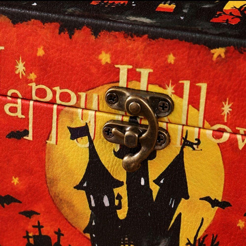 Portable Halloween Candy Box Dustproof Wooden Storage Box Halloween Gift Box  Gift Wrapping