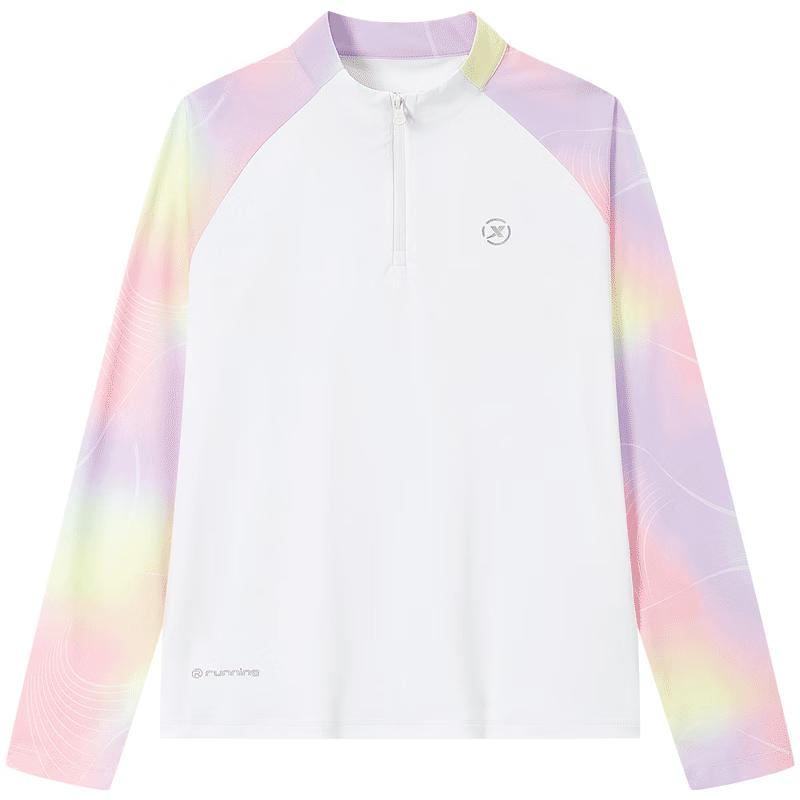 XTEP Girls  Moisture-Wicking Reflective Logo Long Sleeve Knit Top 150