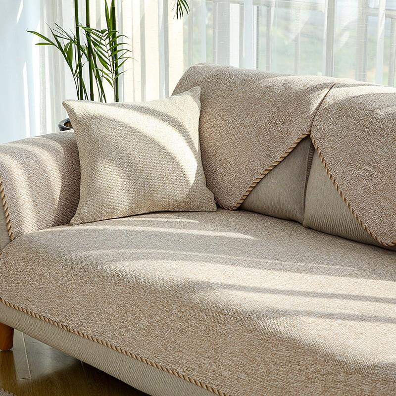 

Summer Cotton And Linen Sofa Cushion, Simple And Modern Four-Season Universal Fabric Cushion, Non-Slip All-Inclusive Living Room Sofa Cover Towel 70*70cm