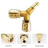 Copper Plated Iron 2 Way Air Switch Connector 14AG Compressed Air Distributor for Pneumatic Tools and Air Compressor Systems