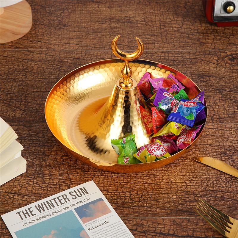 Luxury Nut Fruit Plate European Style Metal Candy Snack Tray Storage Containers Nut Bowl Table Home kitchen Decoration