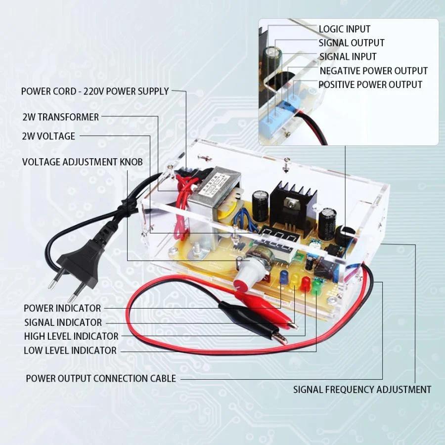 Regulated Power Supply DIY Kit LM317 Adjustable Voltage AC 220V to DC 1.25-12V Stabilized   laboratory EU /US Plug