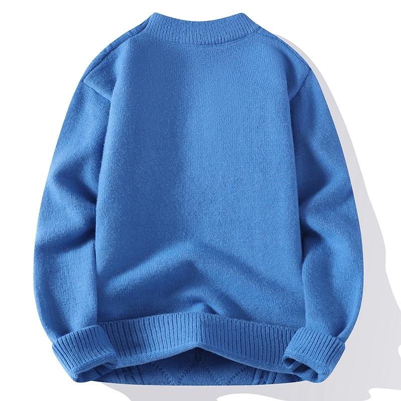 Cozy Up Men Crew Neck Sweater Lightweight Cable Knitted Pullover Sweater