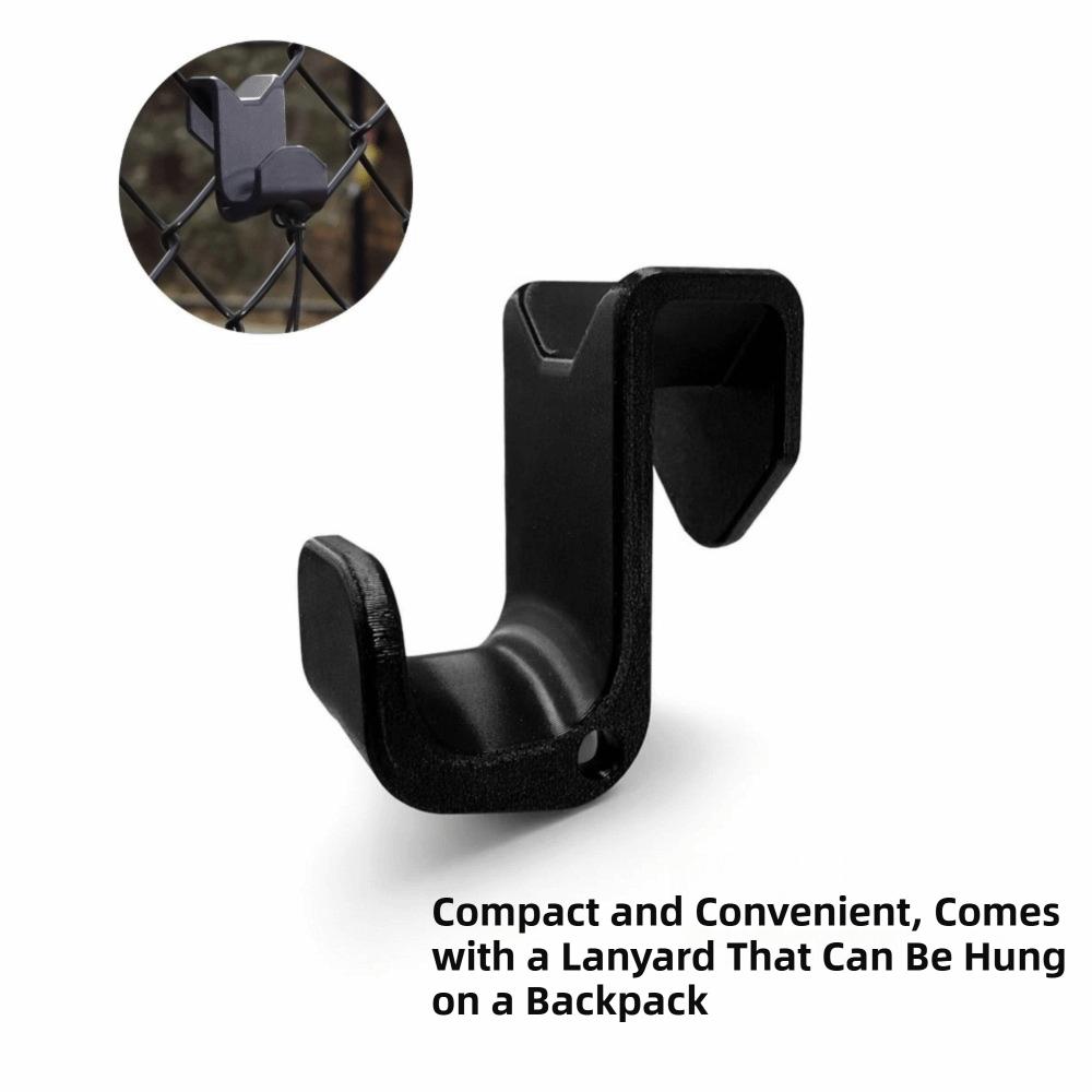 Heavy-Duty Chain Link Fence Hook with Lanyard Portable Hook for Fence Black PLA Fence Hanger for Sports Bags