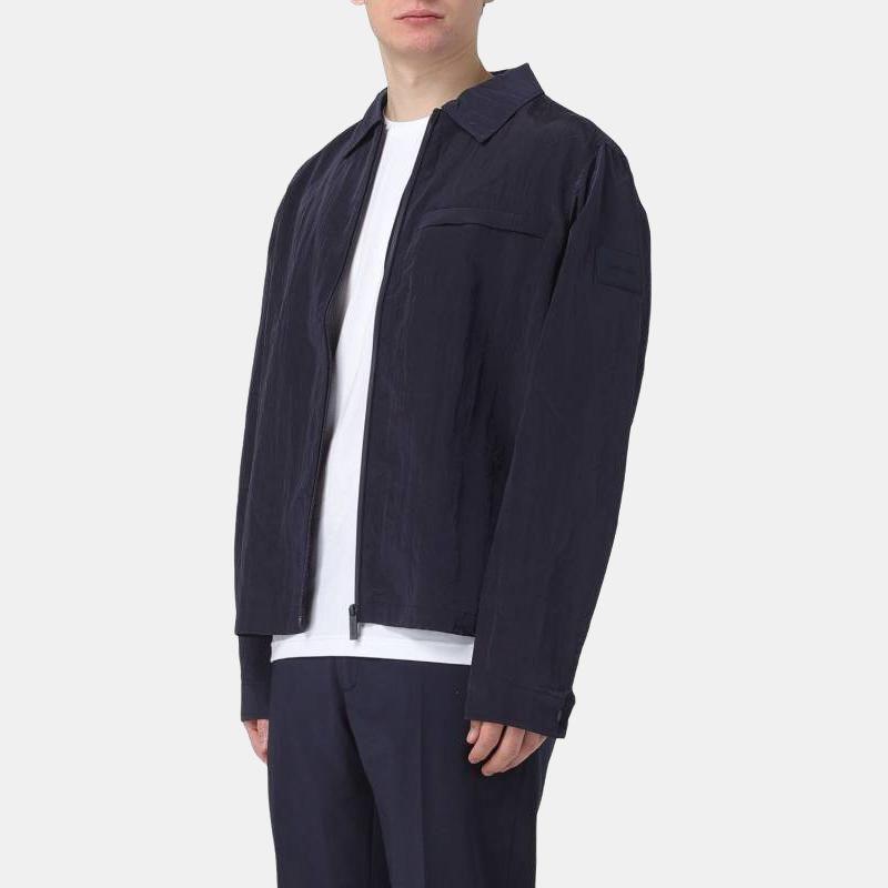 Calvin Klein Solid Color Long Sleeve Zip Collar Jacket Men Jackets Navy K10K112368-CHW